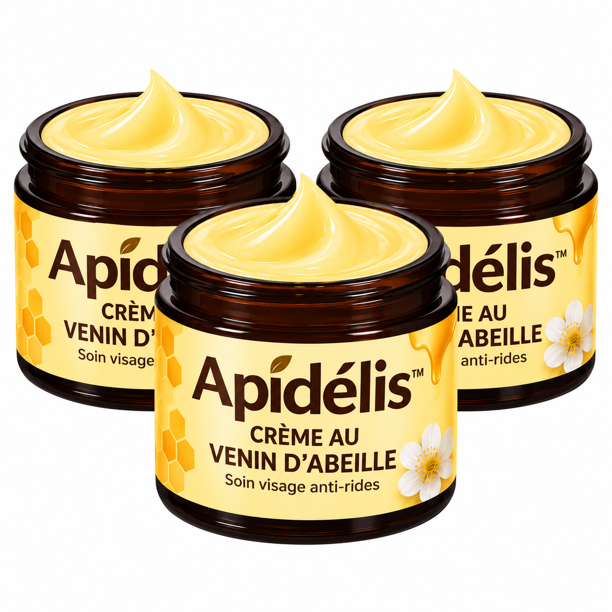 Apidélis™ Crème Anti-Âge au Venin d’Abeille | Élimine rides et taches en 3 minutes – approuvé par les dermatologues!