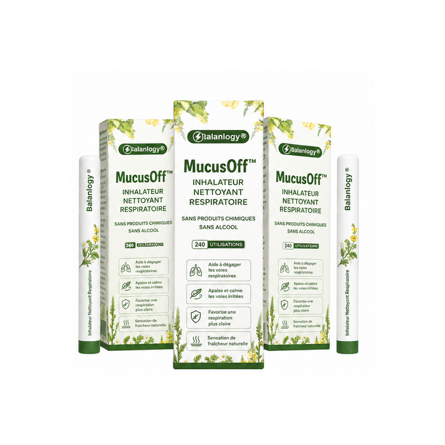 MucusOff™ Inhalateur Nettoyant Respiratoire | Respirez plus librement et dégagez vos poumons dès les premières utilisations !