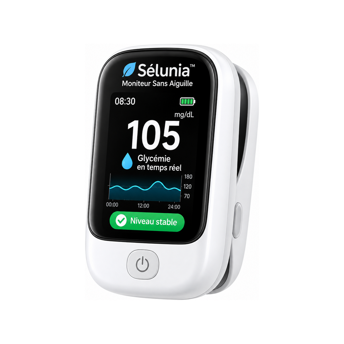 Sélunia™ Moniteur Sans Aiguille | Oubliez les piqûres, posez votre doigt et contrôlez votre glycémie en 5 secondes sans douleur !