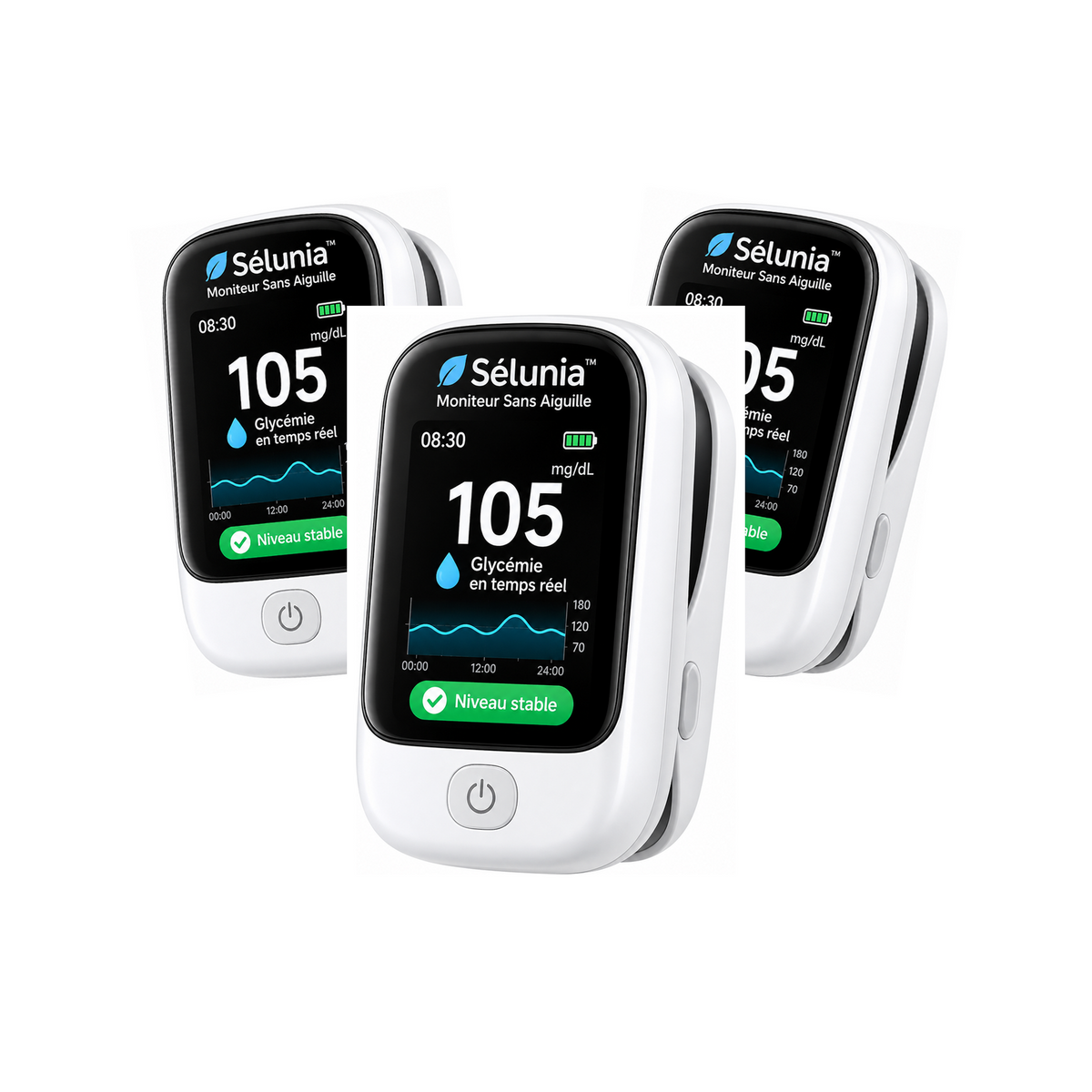 Sélunia™ Moniteur Sans Aiguille | Oubliez les piqûres, posez votre doigt et contrôlez votre glycémie en 5 secondes sans douleur !