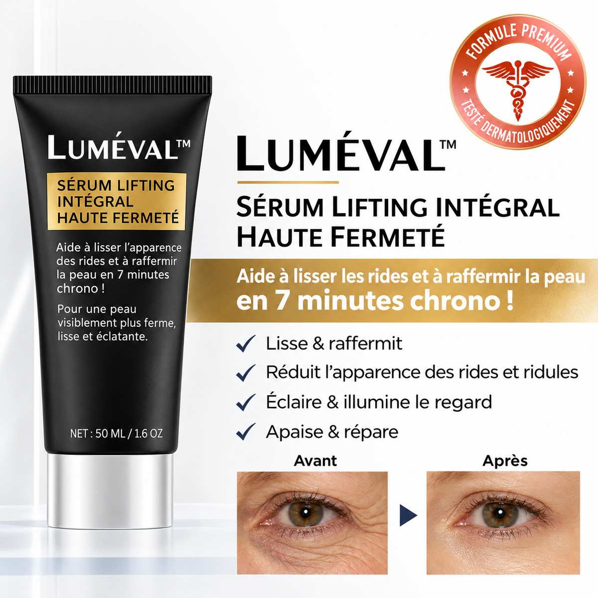 Luméval™ Sérum Lifting Intégral Haute Fermeté | Efface vos rides et retend la peau en 7 minutes chrono !