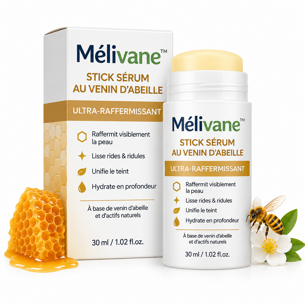 Mélivane™ Stick Sérum au Venin d’Abeille Ultra-Raffermissant | Efface les rides en 5 minutes chrono !