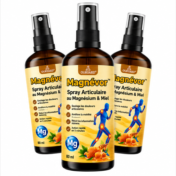 Magnévor™ Spray Articulaire au Magnésium & Miel | Répare vos articulations douloureuses en 10 minutes!