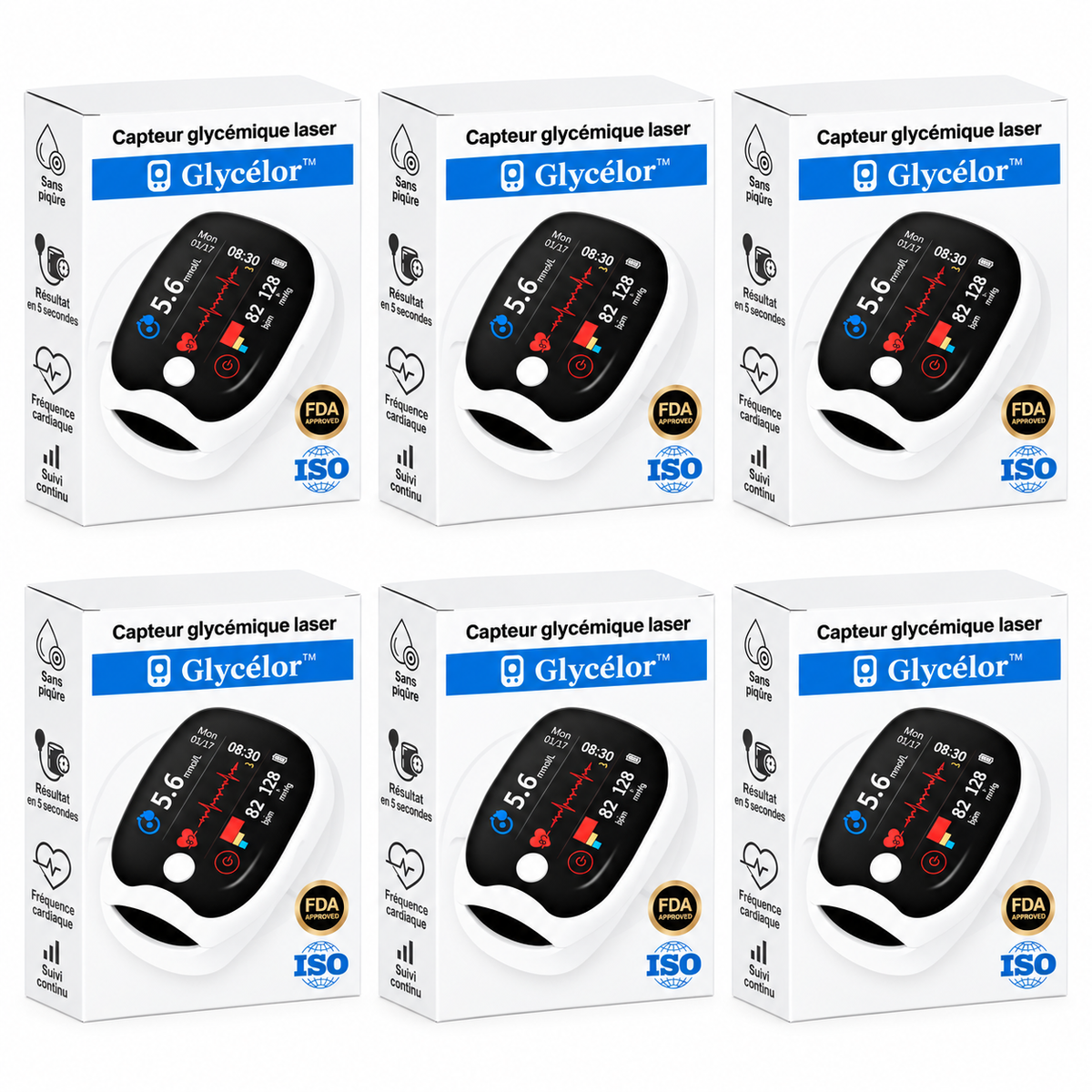 Glycélor™ Capteur Glycémique | Contrôlez votre glycémie en 5 secondes, sans piqûres, sans douleur !