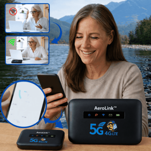 AeroLink™ Routeur Wi-Fi Mondial | Débloquez un internet ultra-rapide dans plus de 150 pays en moins de 5 secondes !
