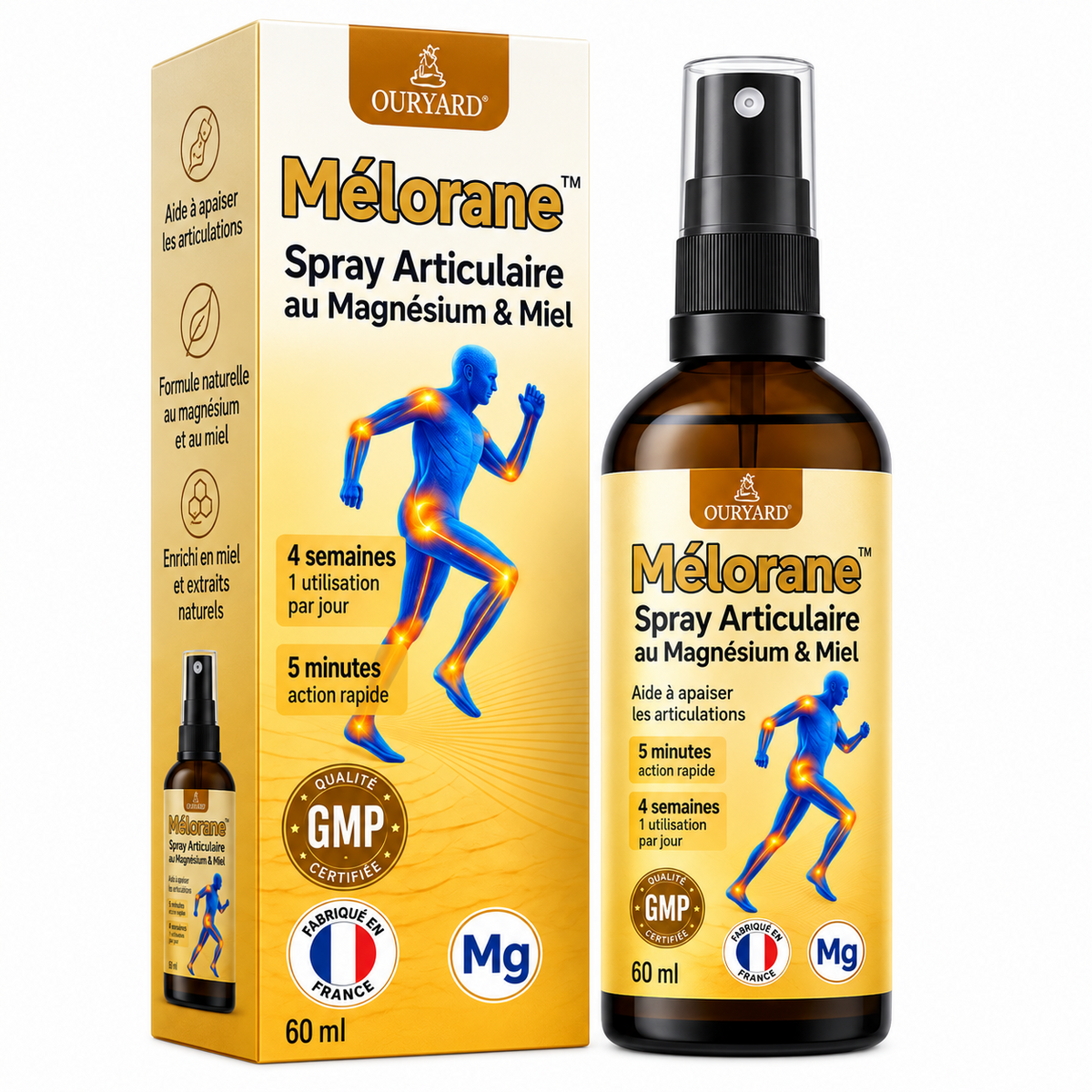 Mélorane™ Spray Articulaire au Magnésium & Miel | Répare vos articulations douloureuses en 10 minutes!