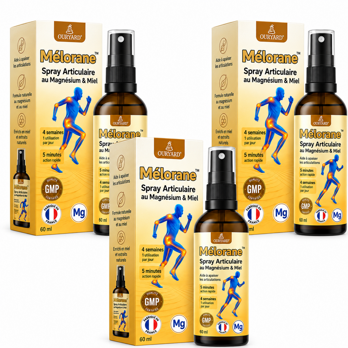 Mélorane™ Spray Articulaire au Magnésium & Miel | Répare vos articulations douloureuses en 10 minutes!