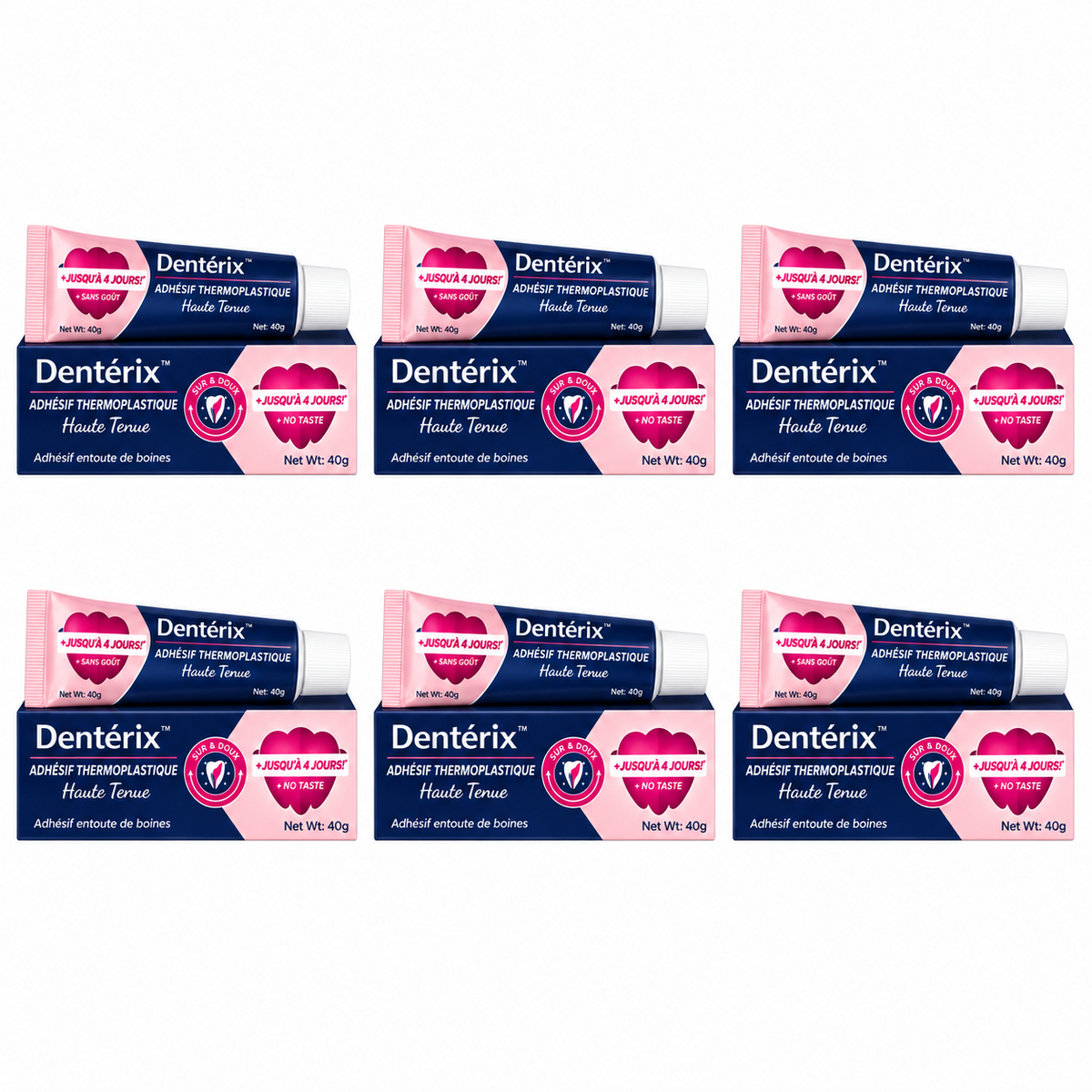 Dentérix™ Adhésif Thermoplastique Haute Tenue | Fixe instantanément votre prothèse, stoppe les mouvements gênants en 3 minutes !
