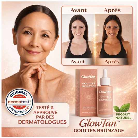 GlowTan™ Gouttes Bronzage | Obtenez un teint hâlé parfait et un effet soleil irrésistible en 7 jours sans UV !