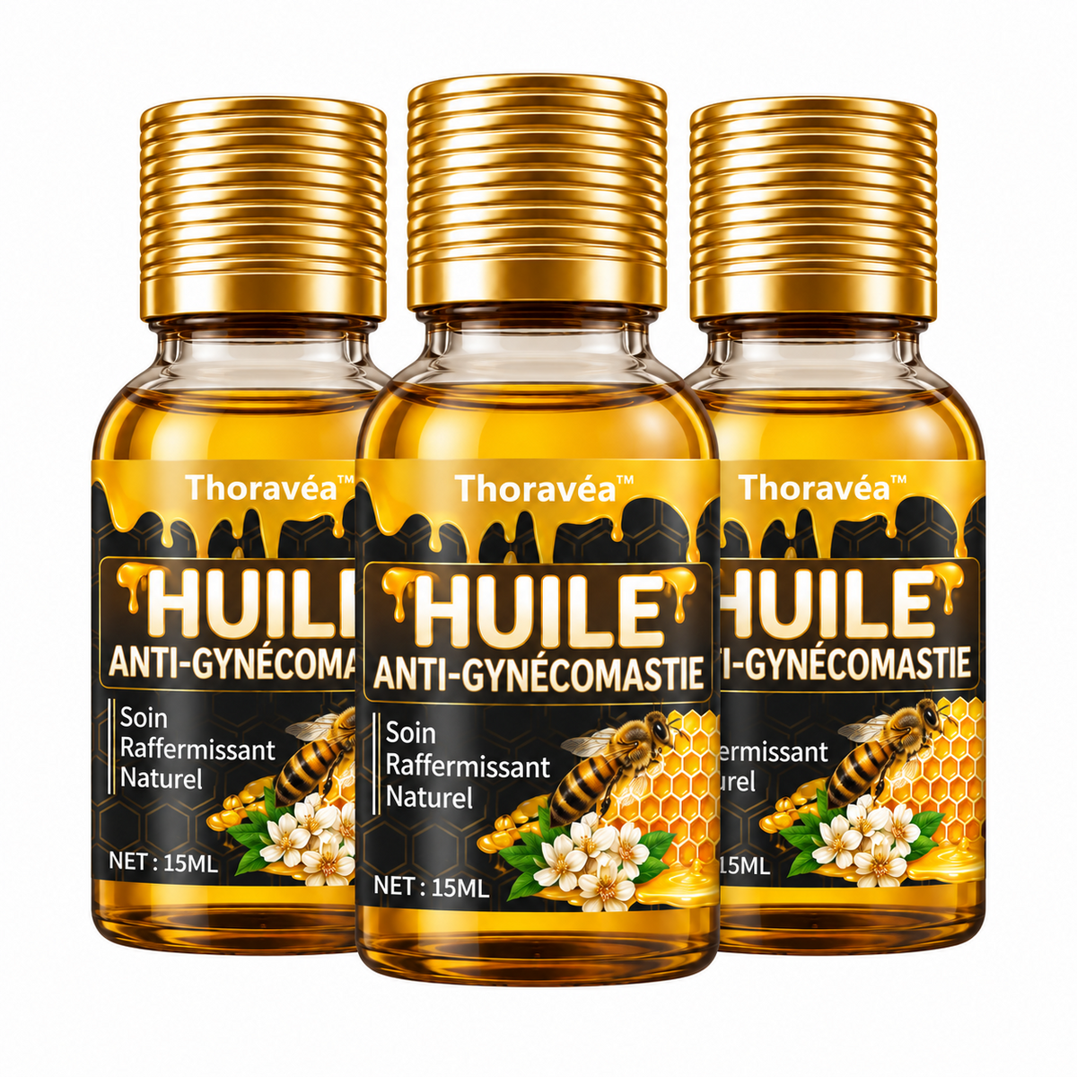 Thoravéa™ Huile Anti-Gynécomastie | Éliminez la graisse et retrouvez un torse plat en 10 minutes !