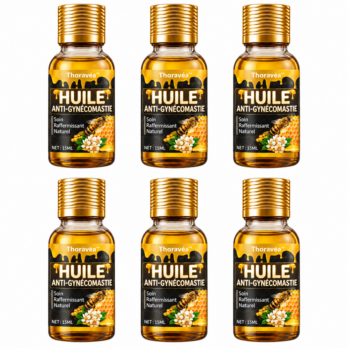 Thoravéa™ Huile Anti-Gynécomastie | Éliminez la graisse et retrouvez un torse plat en 10 minutes !