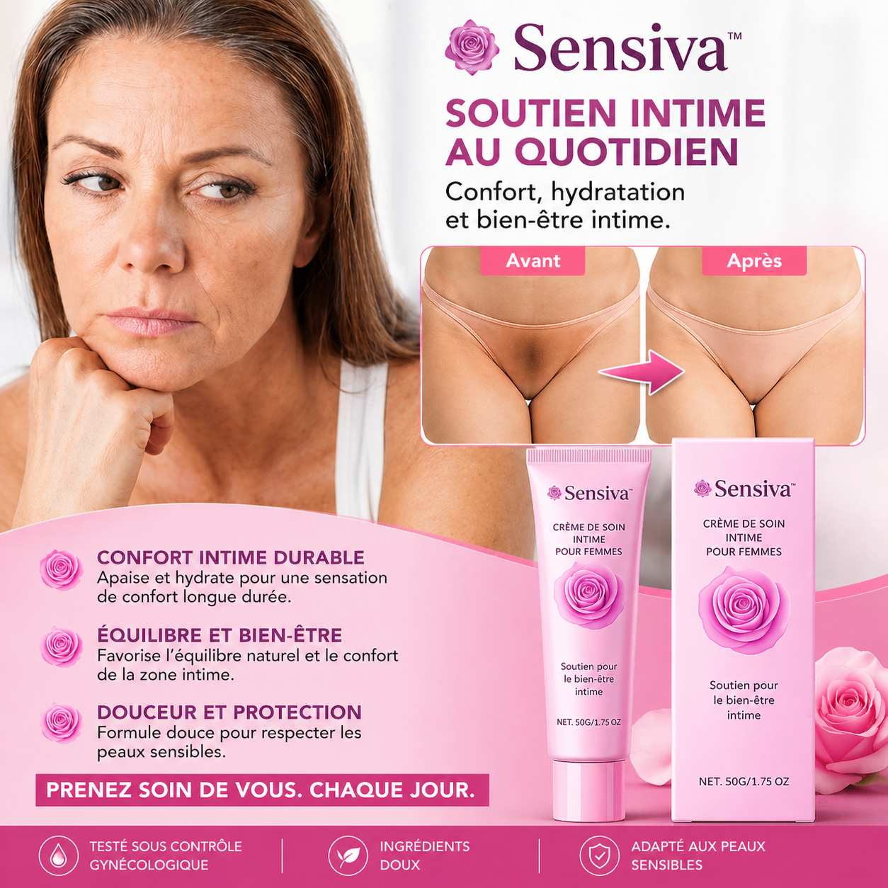 Sensiva™ Gel Stimulateur Intime Féminin | Retrouvez 99% de votre désir et des sensations intenses en 24h chrono !