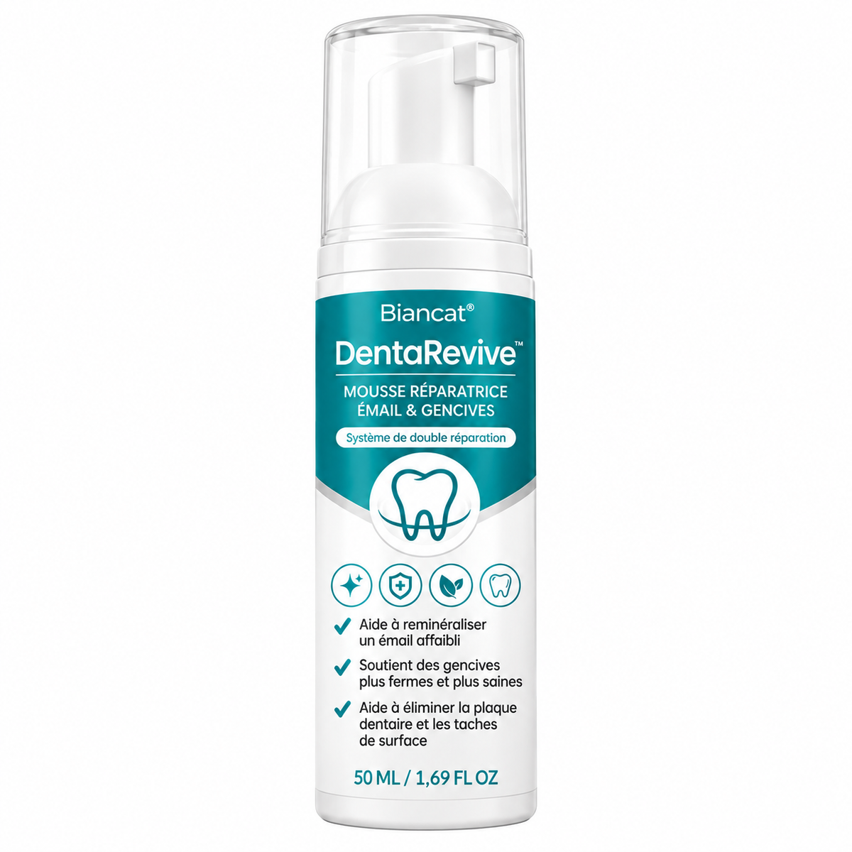 DentaRevive™ Mousse Réparatrice Émail & Gencives | Renforcez vos dents sensibles et apaisez vos gencives dès les premiers brossages !