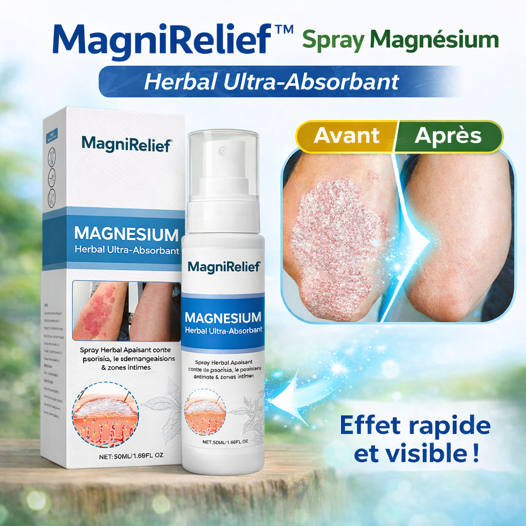 MagniRelief™ Spray Magnésium Herbal Ultra-Absorbant | Détendez vos muscles en 3 minutes !