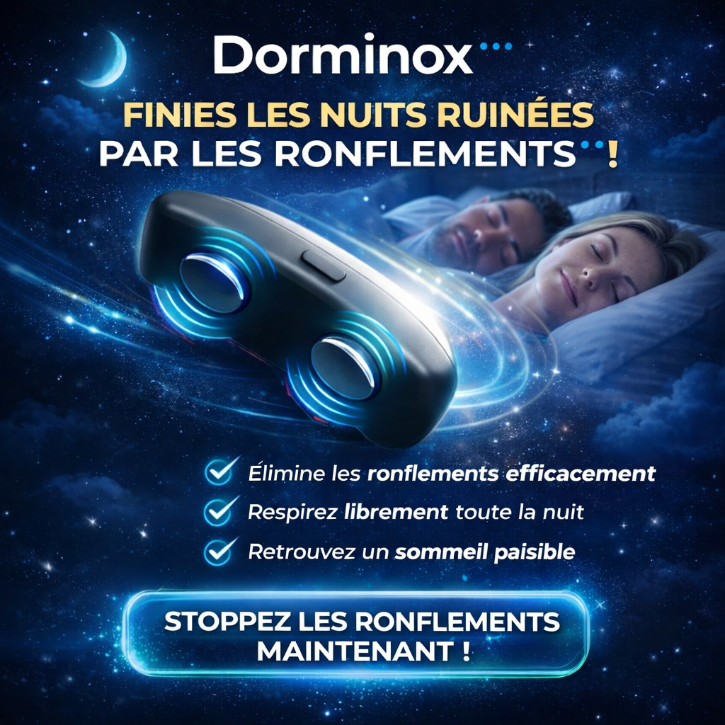 Dorminox™ Dispositif Anti-Ronflement | Arrêtez de ronfler instantanément ! – 96 % de succès dès la première nuit !