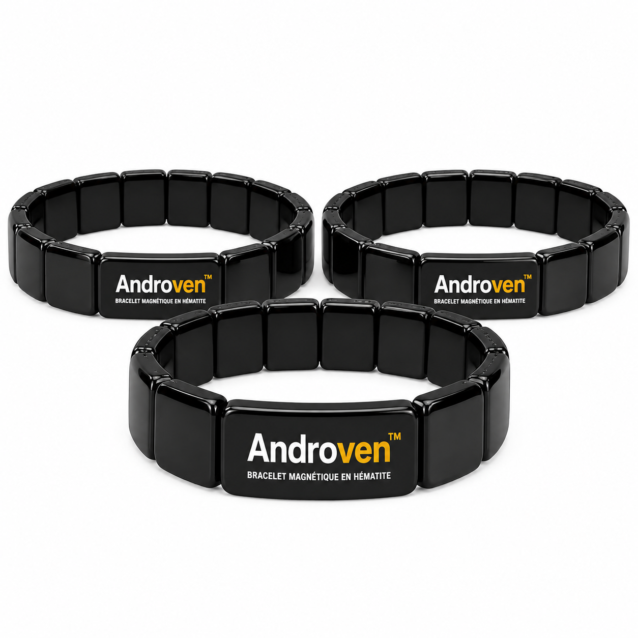 Androven™ Bracelet Magnétique en Hématite | Boost ton taux de testostérone de +92 % en 7 jours seulement!