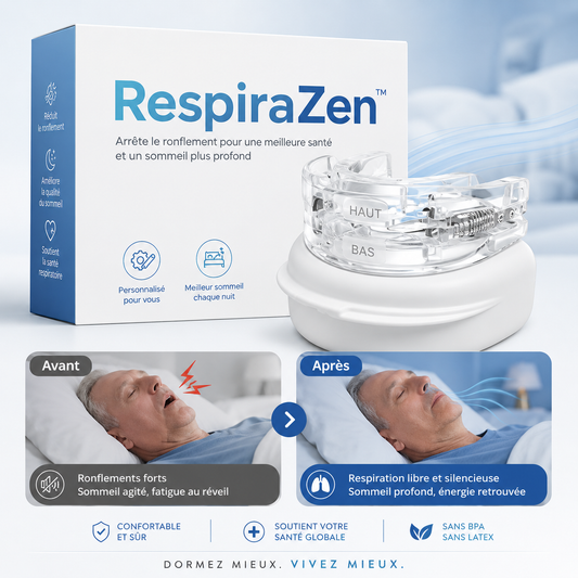 RespiraZen™ Gouttière Anti-Ronflement & Apnée du Sommeil | Libérez vos voies respiratoires dès la 1ère nuit !