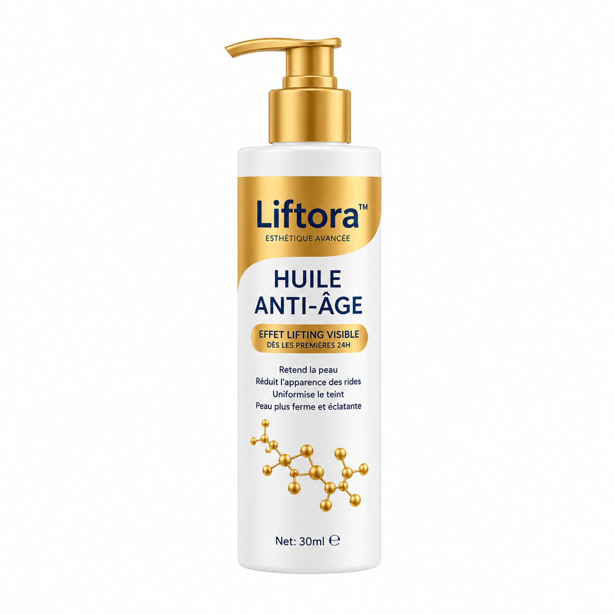 Liftora™ Huile Anti-Âge | Lifte votre peau et élimine le relâchement jusqu’à 98 % en seulement 24 heures !