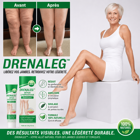 DrenaLeg™ Crème Anti-Œdème | Éliminez les gonflements et retrouvez des jambes légères dès 24h !