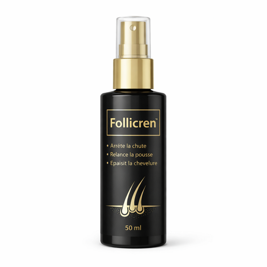 Follicren™ Spray Repousse Capillaire aux Peptides de Collagène | Relancez la pousse des cheveux et épaississez votre chevelure en 3 minutes !