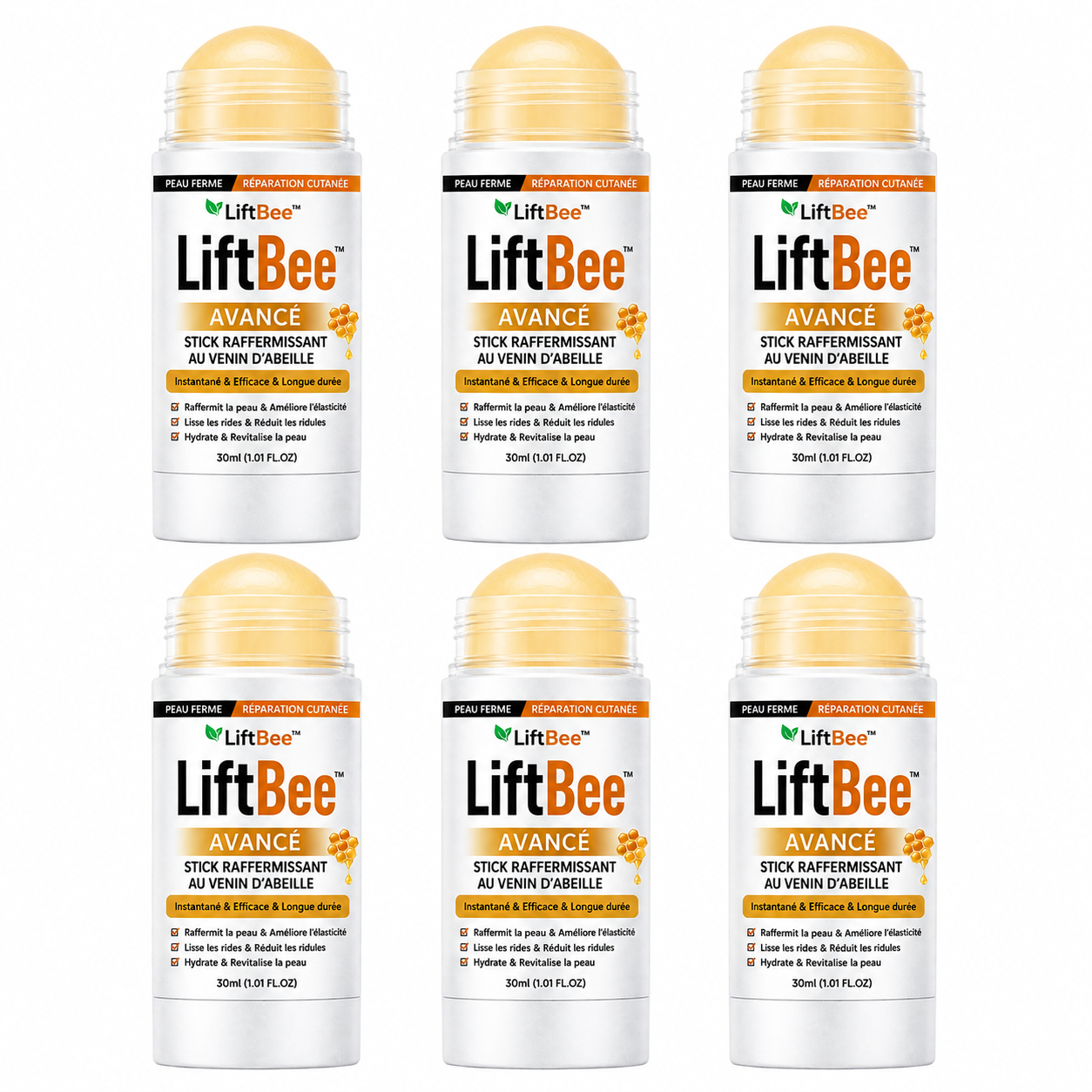 LiftBee™ Stick Raffermissant au Venin d’Abeille | Retendez la peau fripée et lissez les rides sans Botox ni aiguilles !