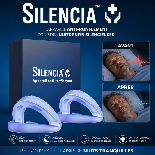 Silencia™ Embout Anti-Ronflement | Stoppe les ronflements dès la première nuit – validé par des spécialistes du sommeil !
