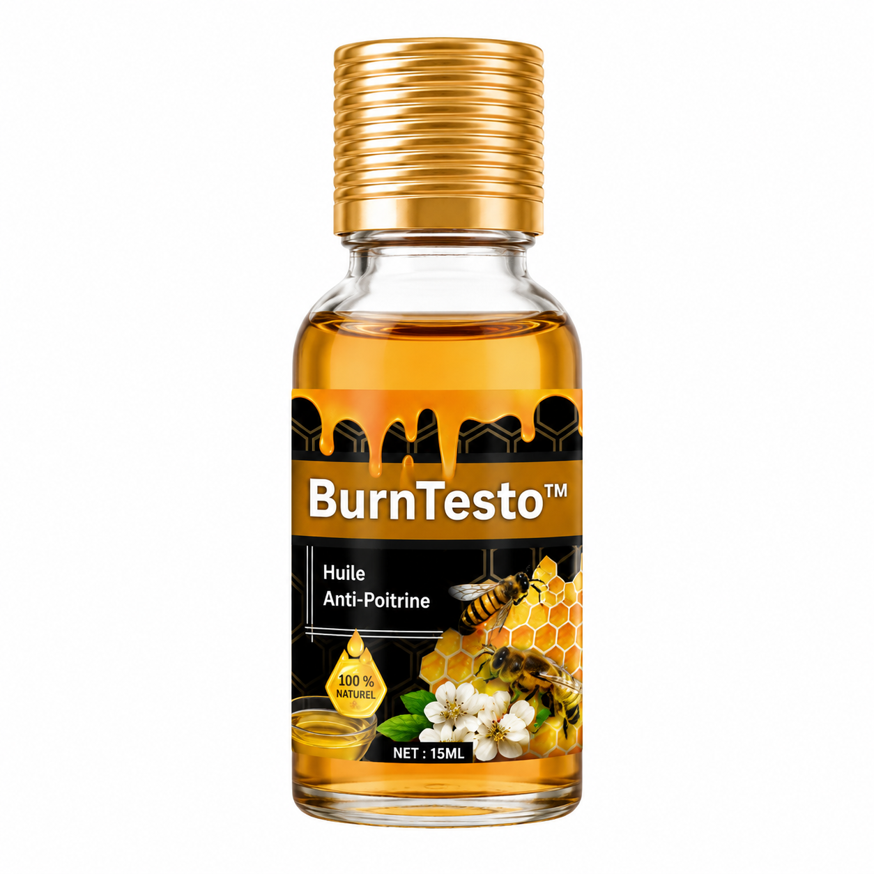 BurnTesto™ Huile Anti-Poitrine | Réduit la Poitrine chez les Hommes en 7 Jours, Sans Chirurgie