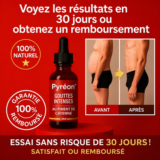 Pyréon™ Gouttes Intenses au Piment de Cayenne | Retrouvez une érection en 3 minutes chrono !