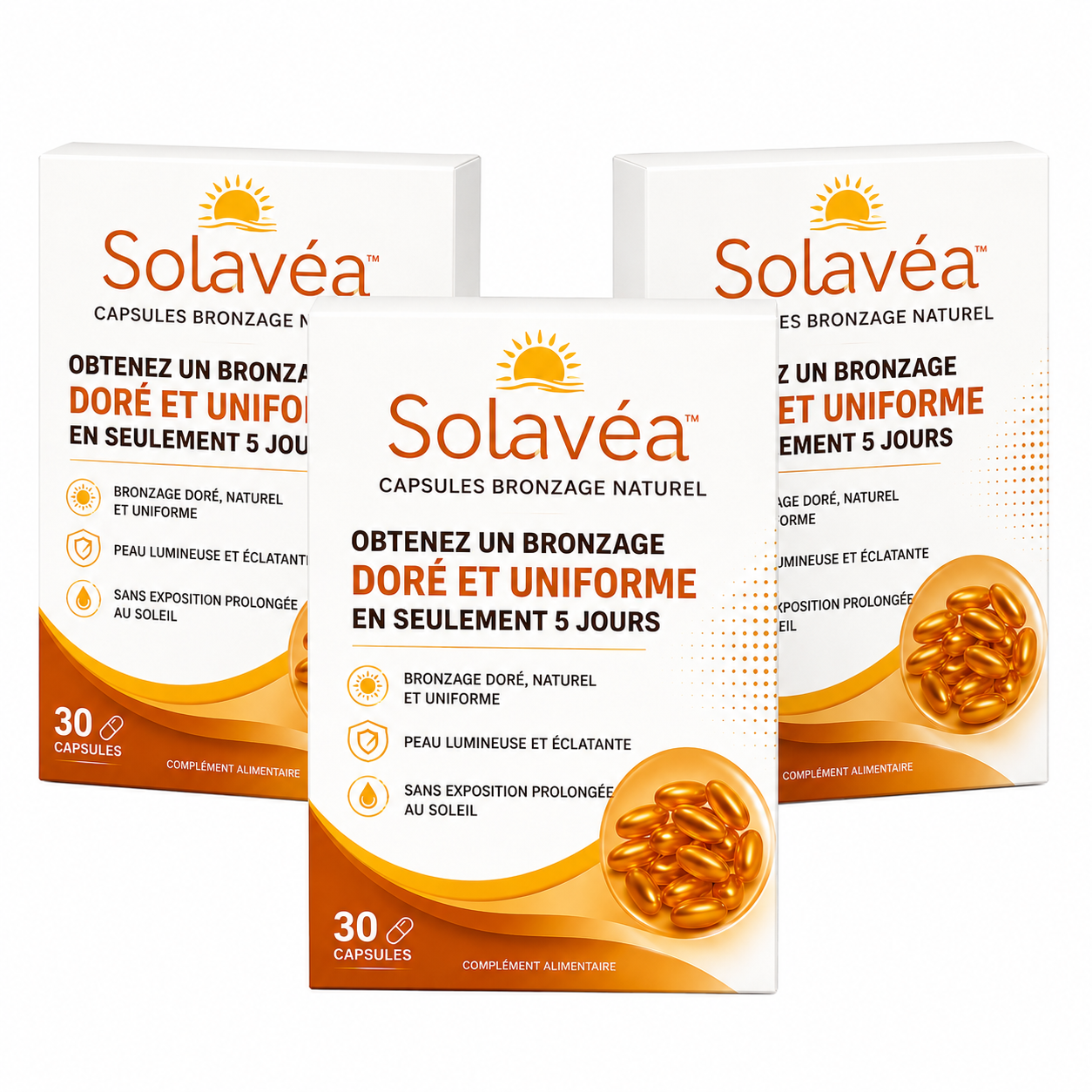 Solavéa™ Capsules Bronzage Naturel | Obtenez un bronzage doré et uniforme en seulement 5 jours !