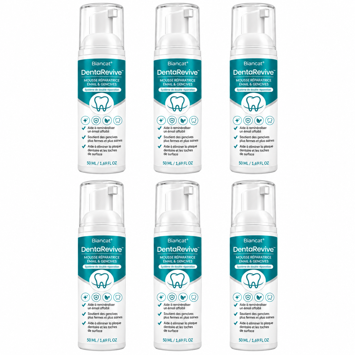 DentaRevive™ Mousse Réparatrice Émail & Gencives | Renforcez vos dents sensibles et apaisez vos gencives dès les premiers brossages !