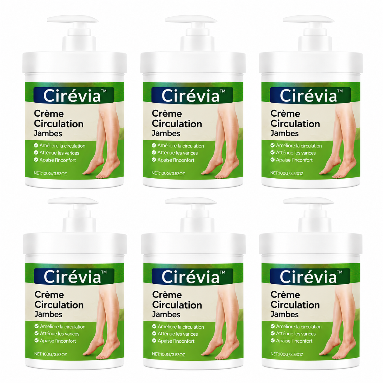 Cirévia™ Crème Circulation Jambes | Éliminez jambes lourdes, douleurs et gonflements en 3 minutes !