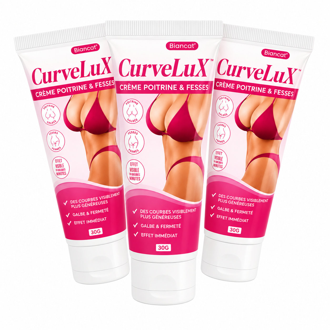 CurveLuX™ Crème Poitrine & Fesses | Augmente visiblement vos formes en quelques minutes !