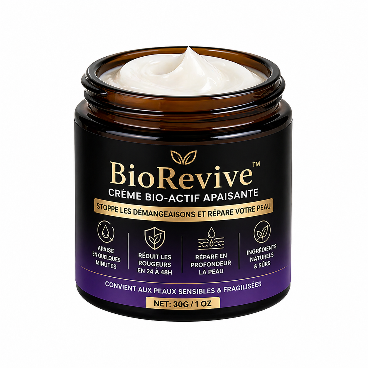 BioRevive™ Crème Bio-Actif Apaisante | Stoppe les démangeaisons et répare votre peau dès la première application !