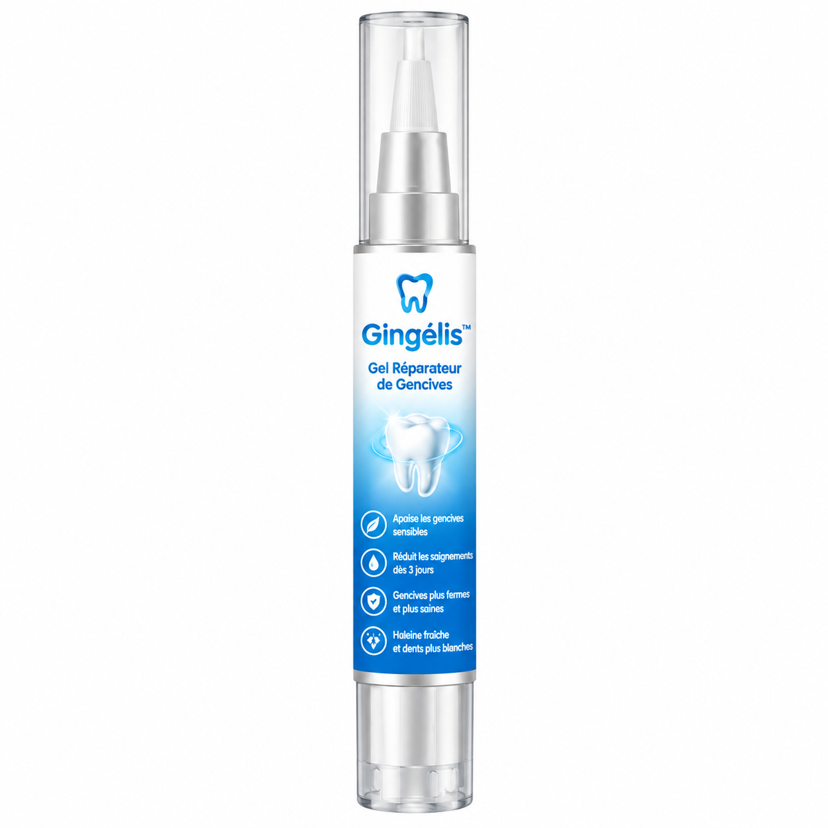 Gingélis™ Gel Réparateur de Gencives | Restaure vos gencives et blanchit vos dents en seulement 3 jours !