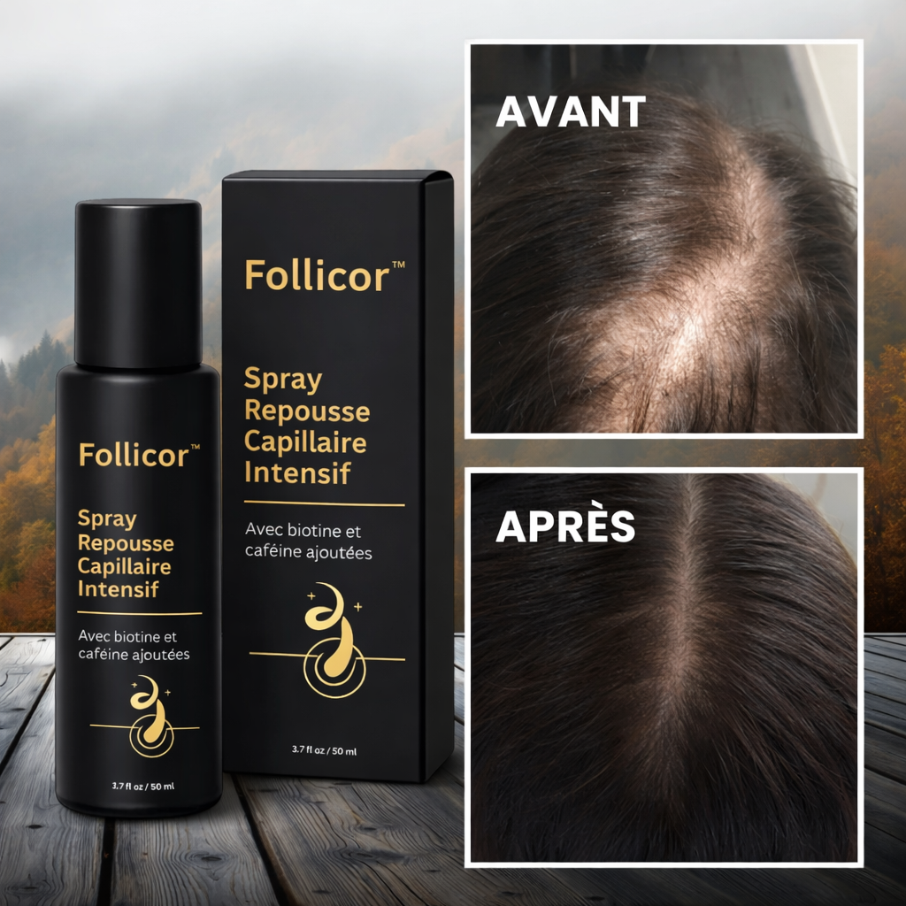 Follicor™ Spray Repousse Capillaire Intensif | Met fin à la perte de cheveux et stimule la repousse en seulement 7 jours