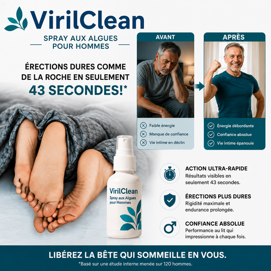 VirilClean Vaporisateur aux algues pour l’érection | Érections dures comme du roc en 43 secondes !