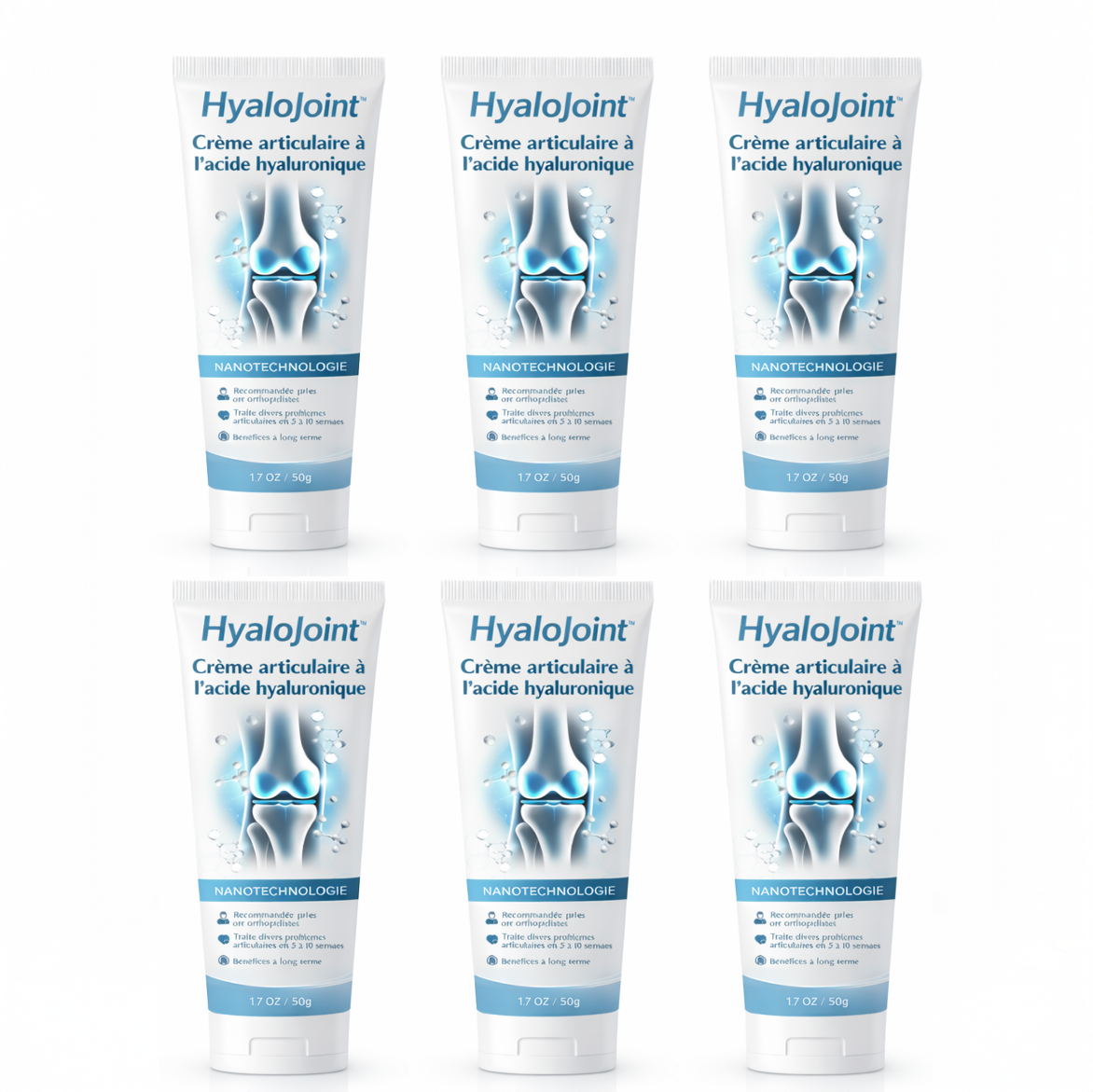 HyaloJoint™ Crème articulaire | Soulage la douleur aux genoux et aux articulations jusqu’à 87 % en 24 heures !