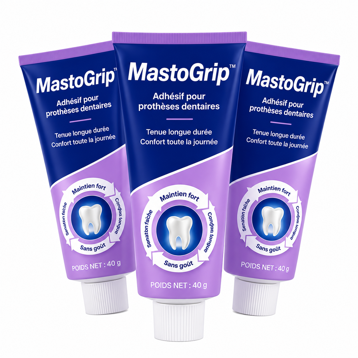 MastoGrip™ Adhésif Prothèse Dentaire Longue Duré | Fixez votre dentier pendant 4 jours sans colle qui déborde, sans gêne, sans glissement !