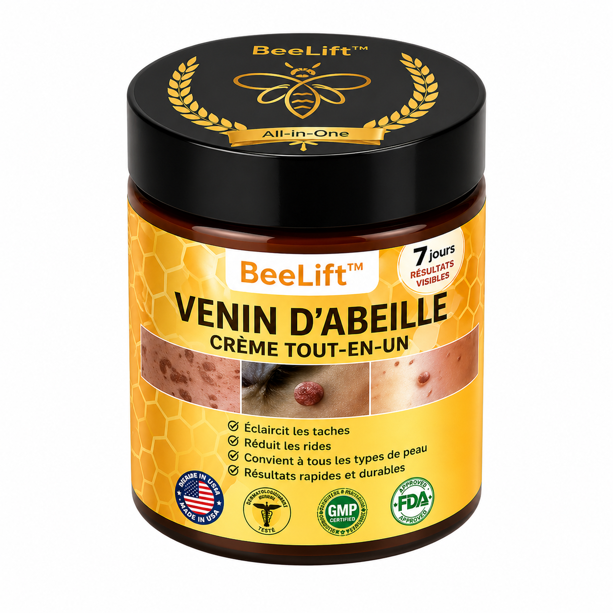 BeeLift™ Crème Venin d’Abeille Anti-Rides | Lifte votre peau et efface les taches en 7 jours chrono!