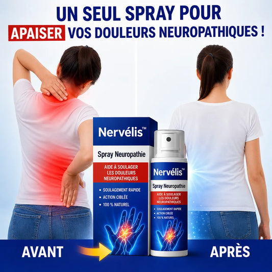 Nervélis™ Spray Neuropathie | Stoppez picotements et engourdissements dès la première application !