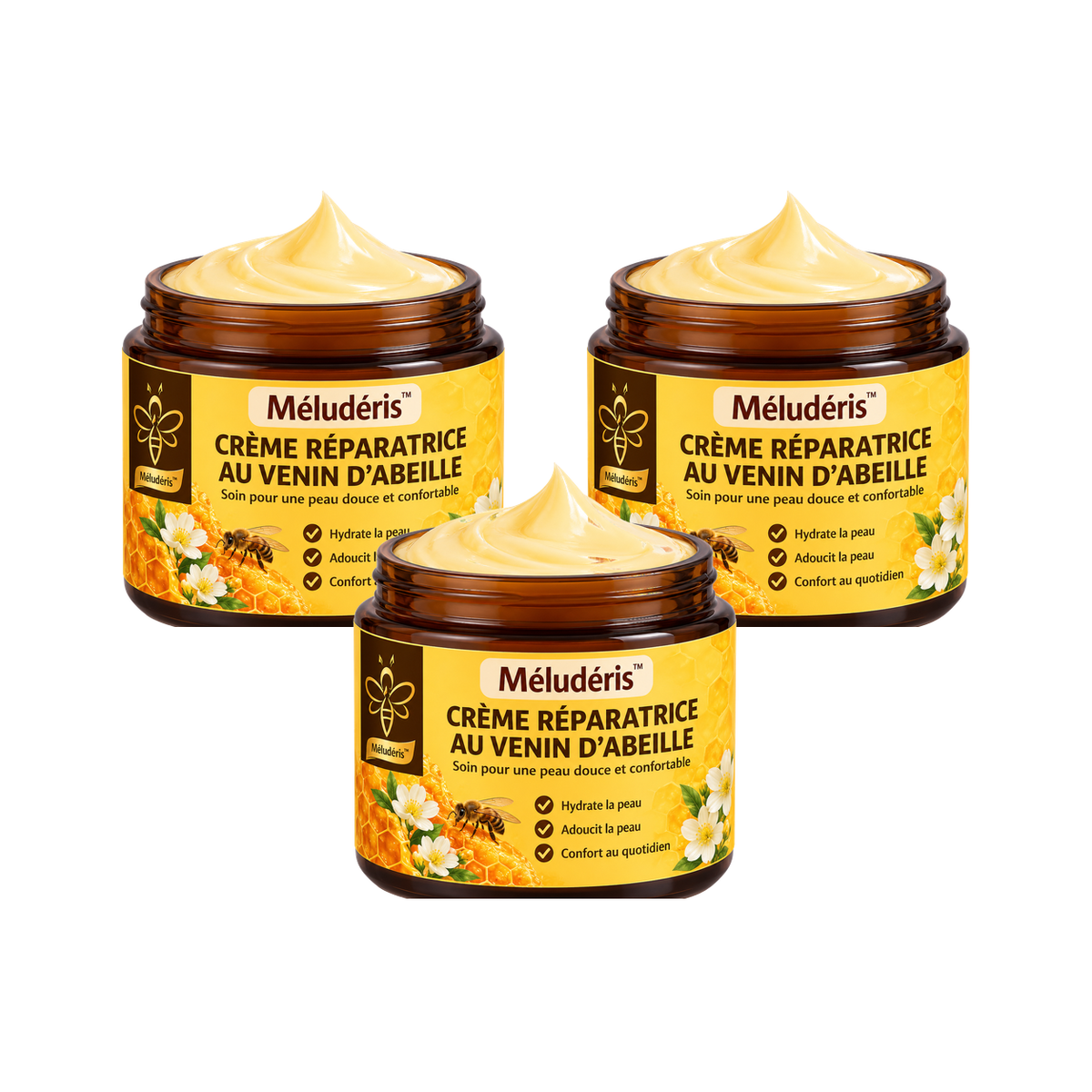 Méludéris™ Crème Réparatrice au Venin d’Abeille | Efface rougeurs & imperfections en 3 jours!